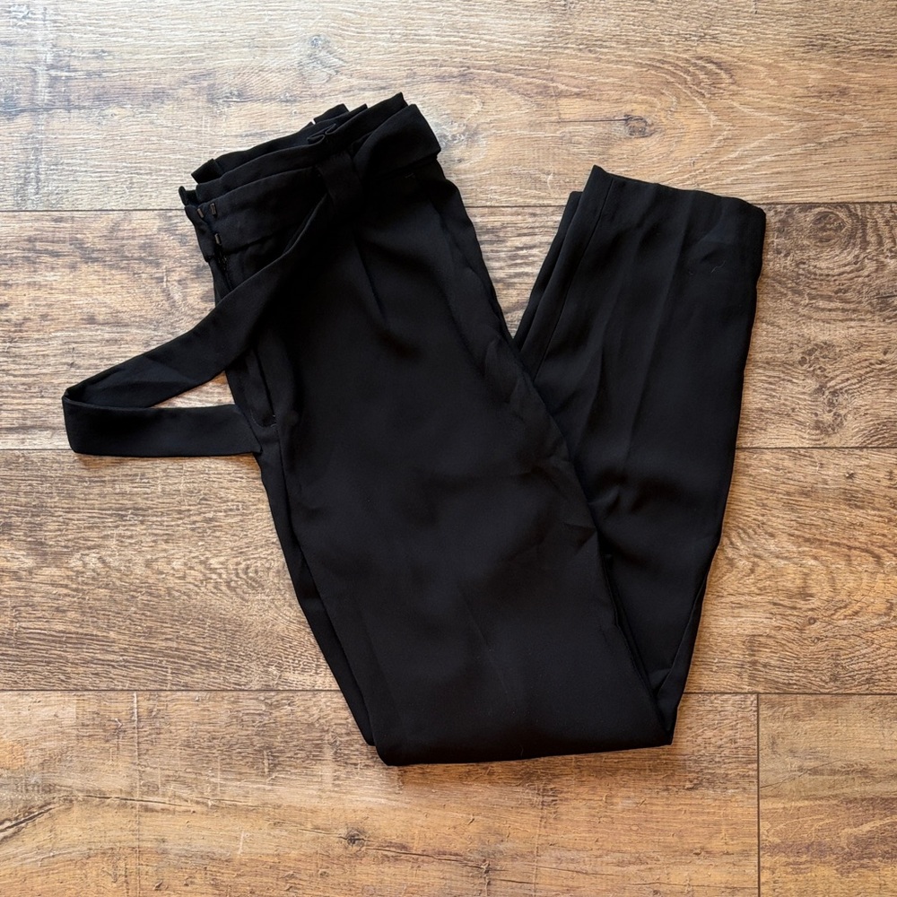 Express High-Waisted Ankle Paper Bag Dress Pants